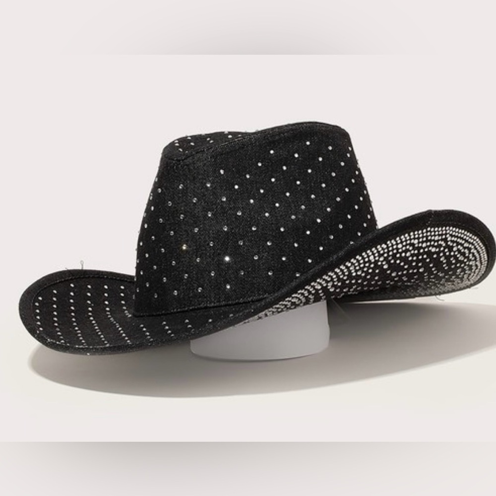 RHINESTONE DENIM COWBOY HAT